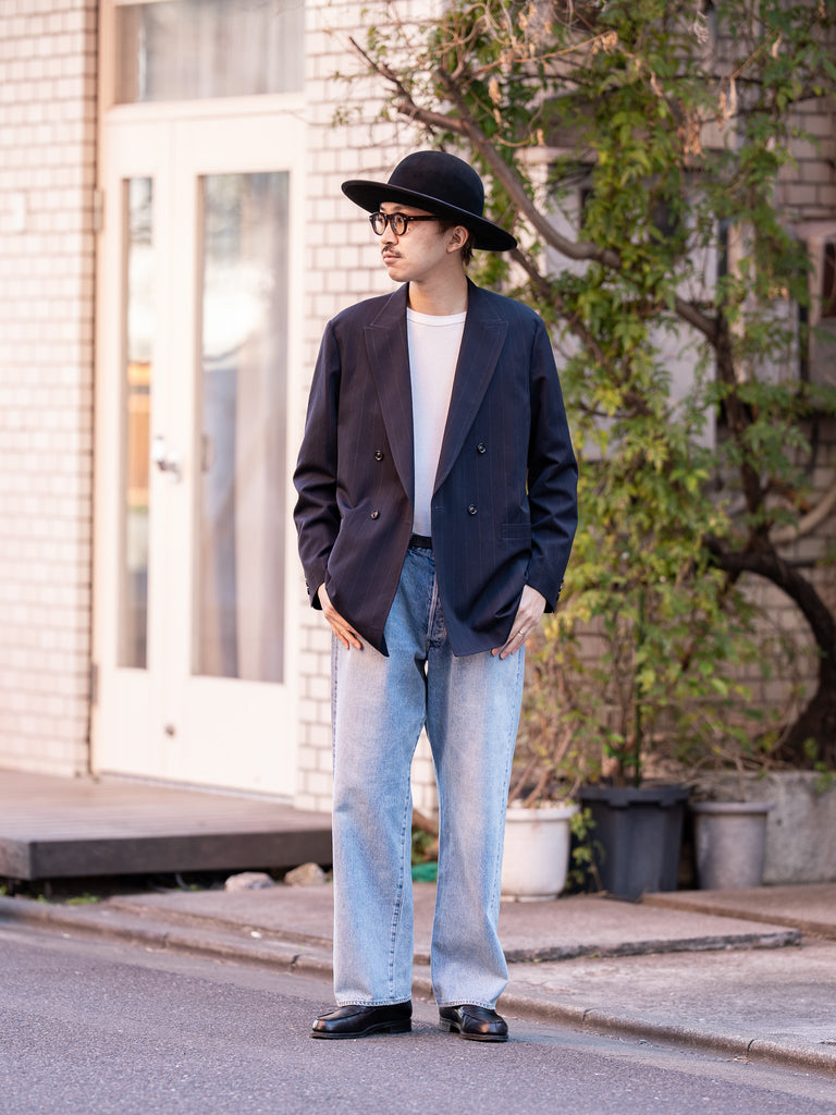 【1/31 正午発売】ULTERIOR / VINTAGE WASHED SELVEDGE DENIM 5P PANTS -FADED BLUE-