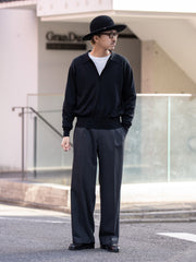 SUGARHILL / WOOL KNIT POLO -BLACK-