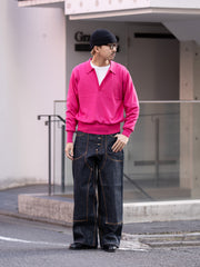 SUGARHILL / WOOL KNIT POLO -PINK-