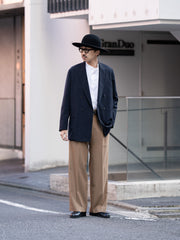 【1/31 正午発売】ULTERIOR / WOOL WASHI STRIPE DB JKT -DARK NAVY-