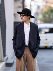 【1/31 正午発売】ULTERIOR / WOOL WASHI STRIPE DB JKT -DARK NAVY-