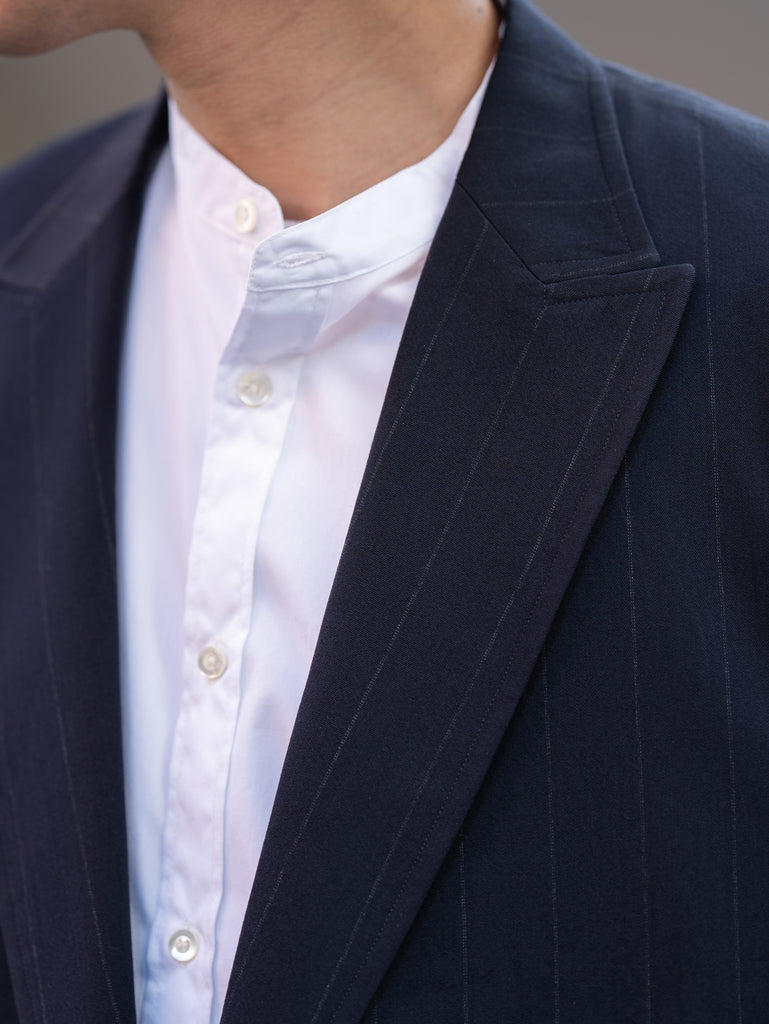 【1/31 正午発売】ULTERIOR / WOOL WASHI STRIPE DB JKT -DARK NAVY-