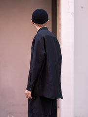 nonnotte / Cascade Placket Oversized Shirt -Black-