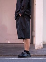 nonnotte /  Pleat Dock Shorts Trousers -Deep Black-