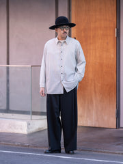 nonnotte /  Draping Crotch Box Pleats 1Tuck Trousers -Deep Black-