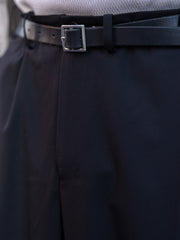 nonnotte /  Draping Crotch Box Pleats 1Tuck Trousers -Deep Black-