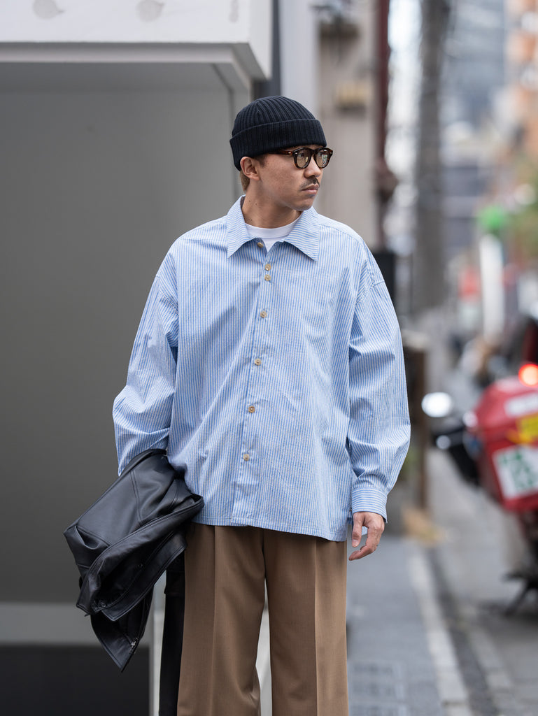 SHINYAKOZUKA / ROOMY SHIRT -BLUE STRIPE-