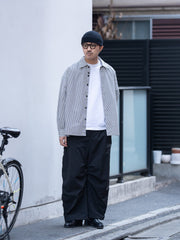 SHINYAKOZUKA / ROOMY SHIRT -BLACK STRIPE-
