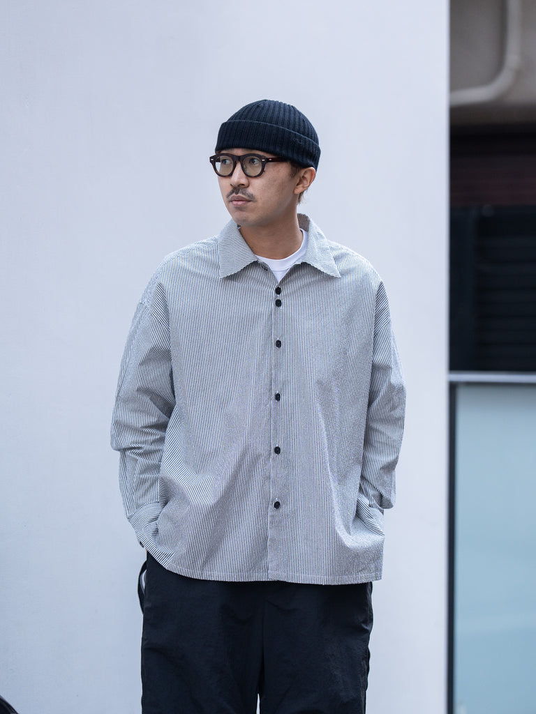 SHINYAKOZUKA / ROOMY SHIRT -BLACK STRIPE-