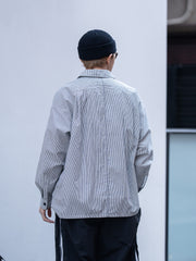 SHINYAKOZUKA / ROOMY SHIRT -BLACK STRIPE-