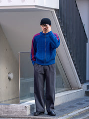RICE NINE TEN / KNITTED TRAINING JACKET -BLUE-