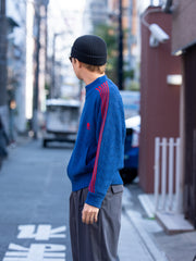 RICE NINE TEN / KNITTED TRAINING JACKET -BLUE-