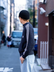 RICE NINE TEN / KNITTED TRAINING JACKET -BLACK-