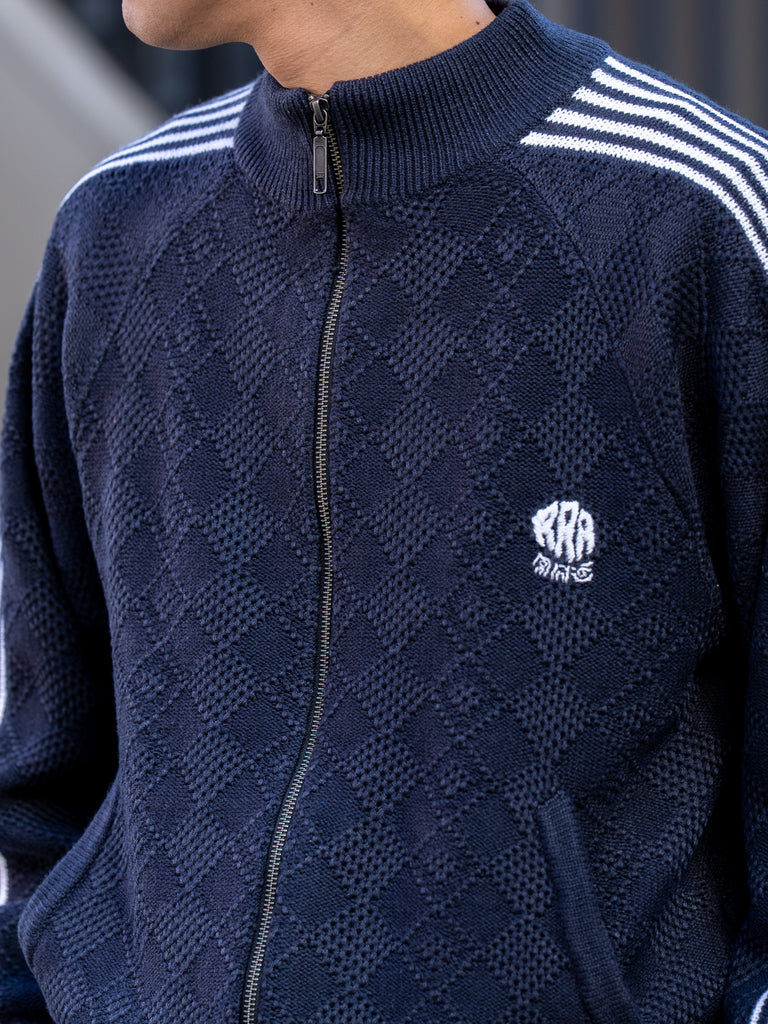 RICE NINE TEN / KNITTED TRAINING JACKET -BLACK-