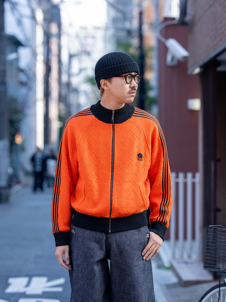RICE NINE TEN / KNITTED TRAINING JACKET -ORANGE-