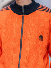 RICE NINE TEN / KNITTED TRAINING JACKET -ORANGE-