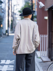 nonnotte / Draping Open Collar Shirt Type A -Clay Mist-