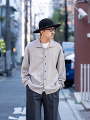 nonnotte / Draping Open Collar Shirt Type A -Clay Mist-