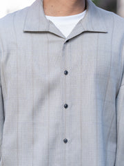 nonnotte / Draping Open Collar Shirt Type A -Clay Mist-