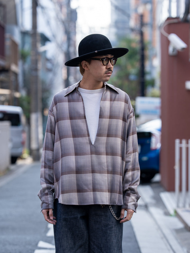 SUGARHILL / OMBRE SKIPPER SHIRT -ECRU X GRAY-