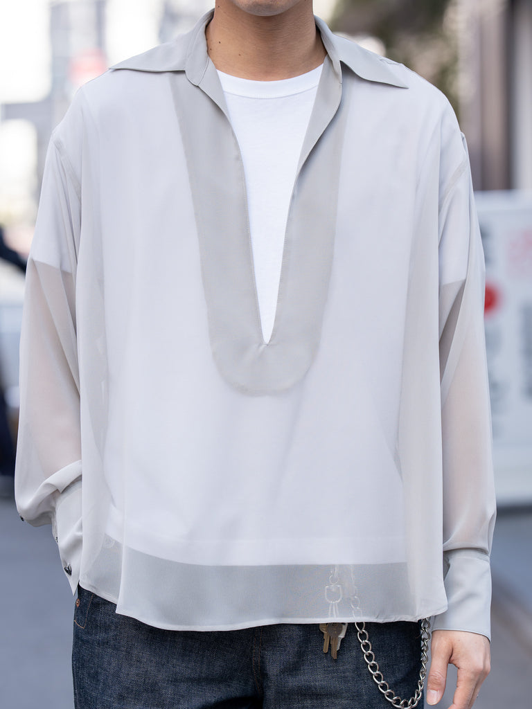 SUGARHILL / SHEER SKIPPER SHIRT -PALE GRAY-