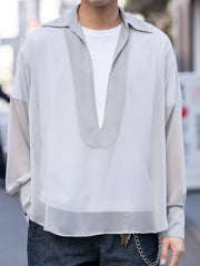 SUGARHILL / SHEER SKIPPER SHIRT -PALE GRAY-