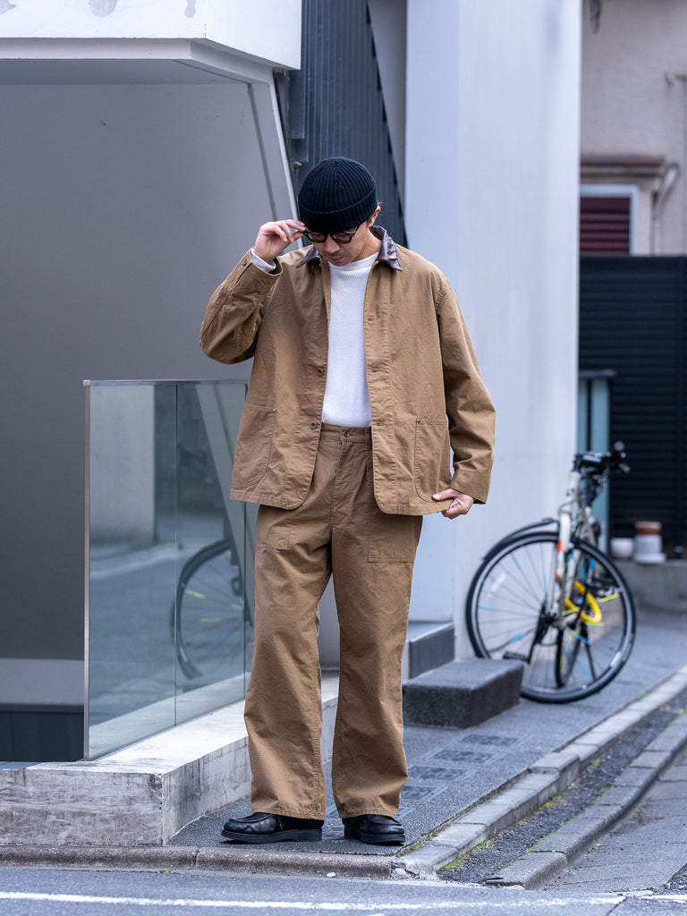 ULTERIOR / WASHED C/R/S DUCK WORK PANTS -KHAKI BEIGE-