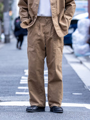 ULTERIOR / WASHED C/R/S DUCK WORK PANTS -KHAKI BEIGE-