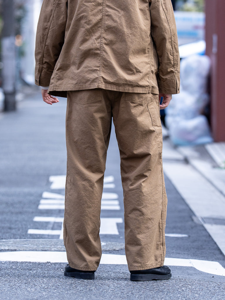 ULTERIOR / WASHED C/R/S DUCK WORK PANTS -KHAKI BEIGE-