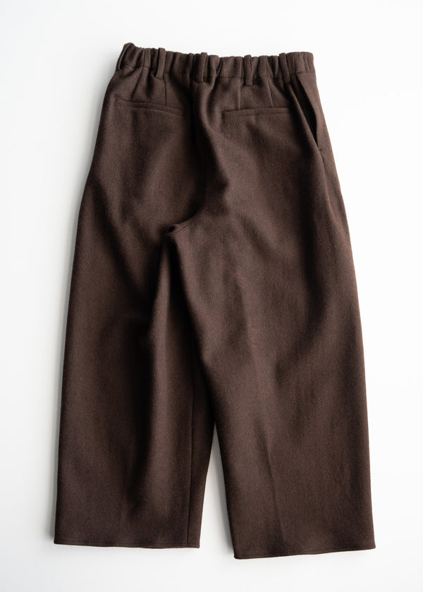 [Expected to arrive at the end of August] nonnotte / Draping Crotch Box Pleats Trousers-Original Geometric Brown Top-