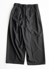 nonnotte /  Draping Crotch Box Pleats Trousers-Deep Black-