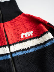 RICE NINE TEN / KNITTING TRACK JACKET-Black-