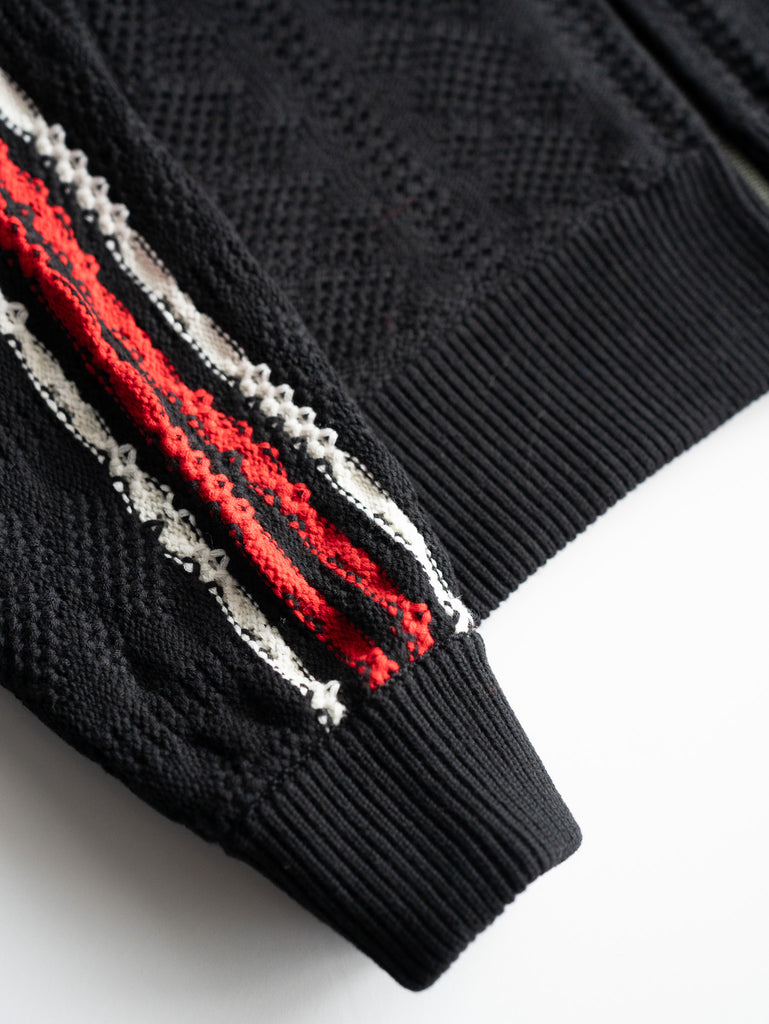 RICE NINE TEN / KNITTING TRACK JACKET-Black-