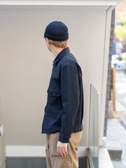 TOHNAI / COTTON DENSE JERSEY TRUCKER JACKET -BLACK-