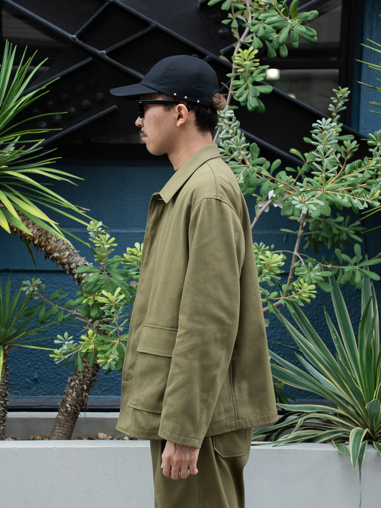 TOHNAI / FLY FRONT JACKET -OLIVE-