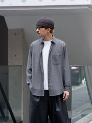 【3/21(土)WEB販売開始】ULTERIOR / SUPER LIGHT WOOL CHECK SHIRT - BLACK GREY-
