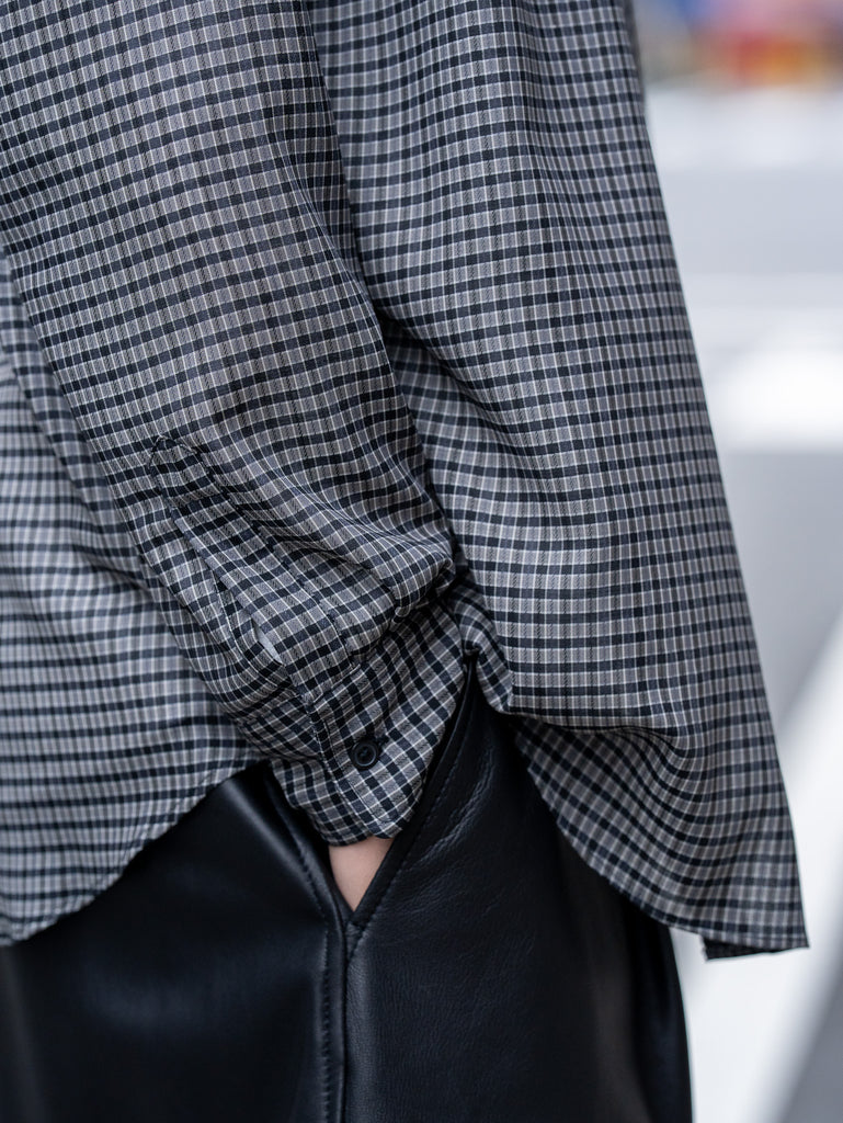 【3/21(土)WEB販売開始】ULTERIOR / SUPER LIGHT WOOL CHECK SHIRT - BLACK GREY-