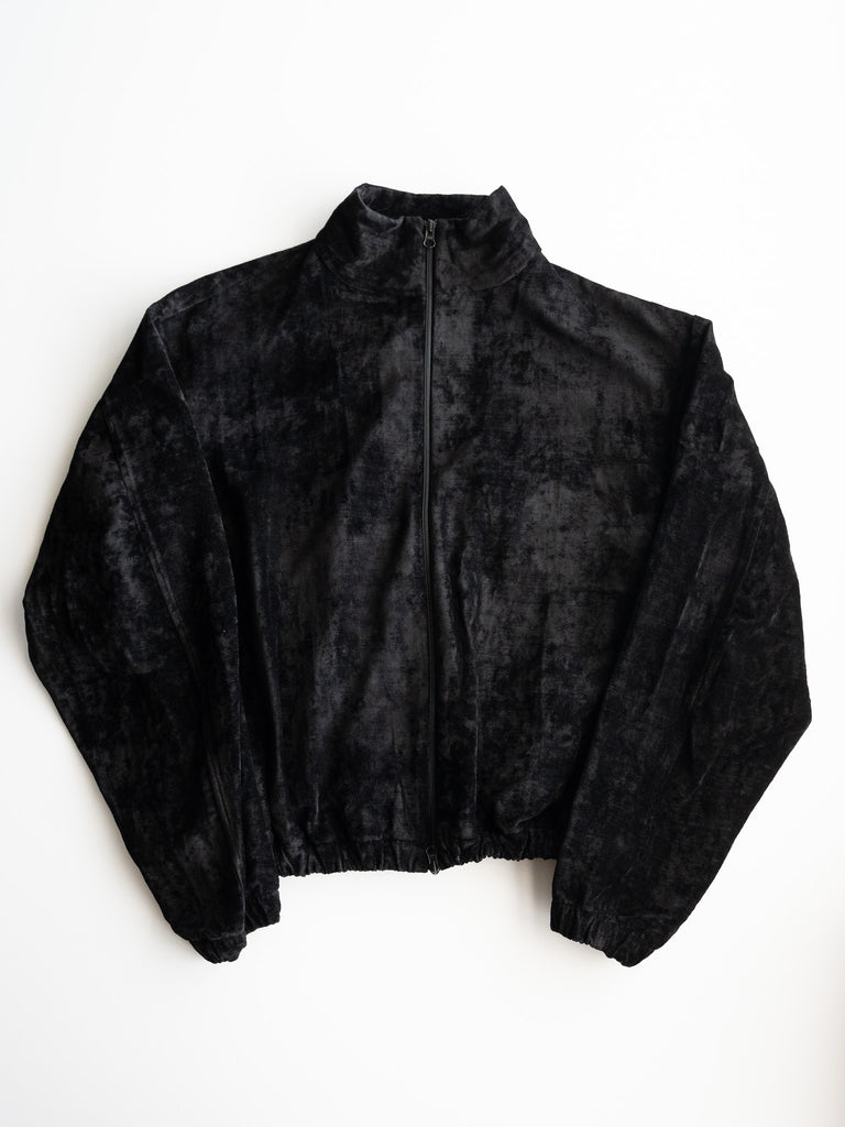 [Scheduled to arrive in September] GABRIELA COLL GARMENTS / COTTON VELVET ZIPPER JACKET-02-BLACK-