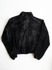 GABRIELA COLL GARMENTS / COTTON VELVET ZIPPER JACKET -BLACK-