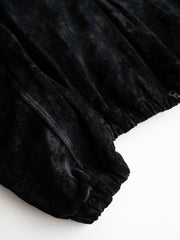 [Scheduled to arrive in September] GABRIELA COLL GARMENTS / COTTON VELVET ZIPPER JACKET-02-BLACK-