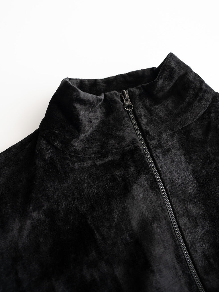 [Scheduled to arrive in September] GABRIELA COLL GARMENTS / COTTON VELVET ZIPPER JACKET-02-BLACK-