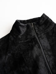 GABRIELA COLL GARMENTS / COTTON VELVET ZIPPER JACKET -BLACK-