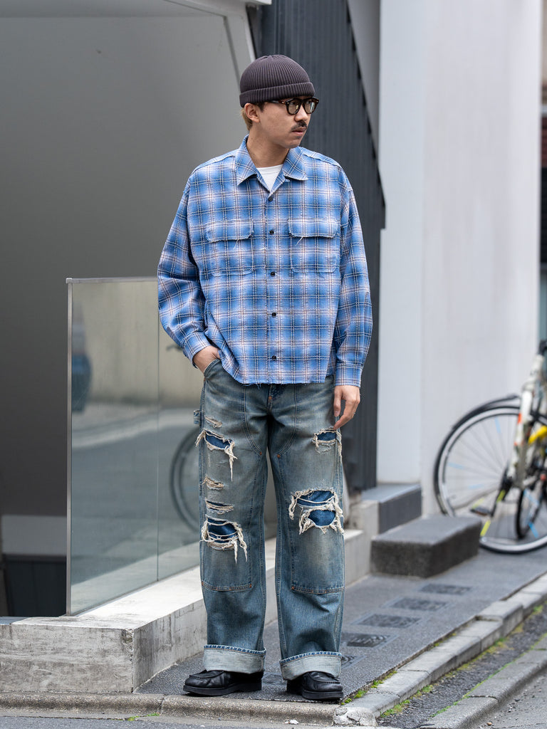 LQUARTET / 50s CRAFTSMAN SHIRT -BLUE-