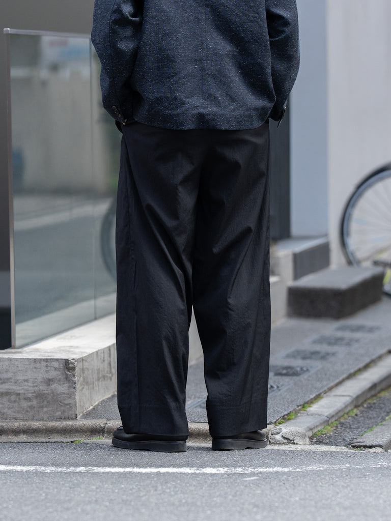 tangenet / 羊毛華達呢比利褲-黑色-