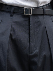 tangenet / 羊毛華達呢比利褲-黑色-