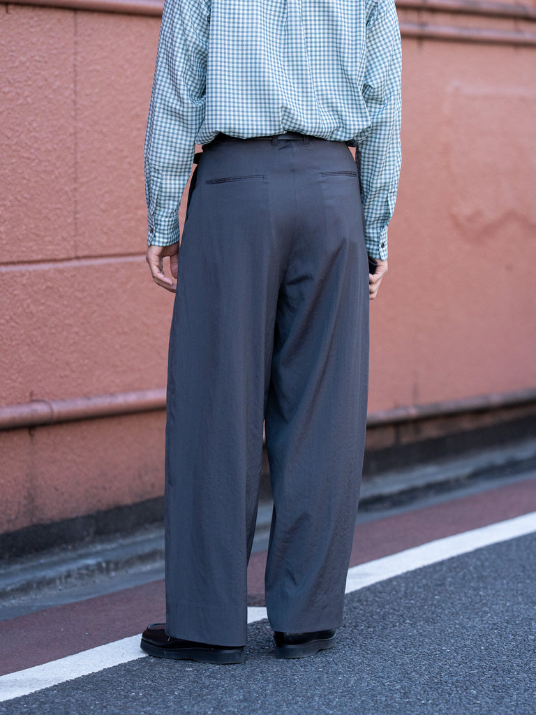 tangenet / 羊毛華達呢比利褲-黑色-