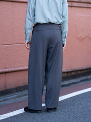 tangenet / 羊毛華達呢比利褲-黑色-