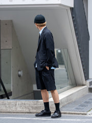 IRENISA / TWO TUCKS WIDE SHORTS -BLACK-