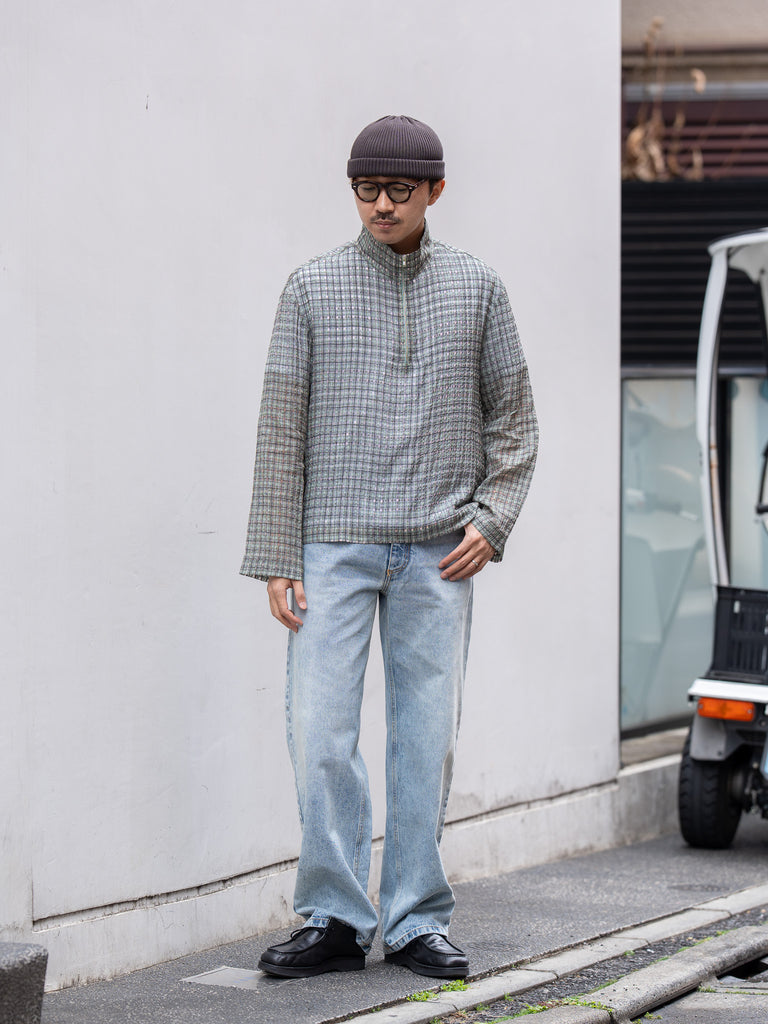 ROLD SKOV / KAPPA ZIP SHIRT -GREEN CHECK-