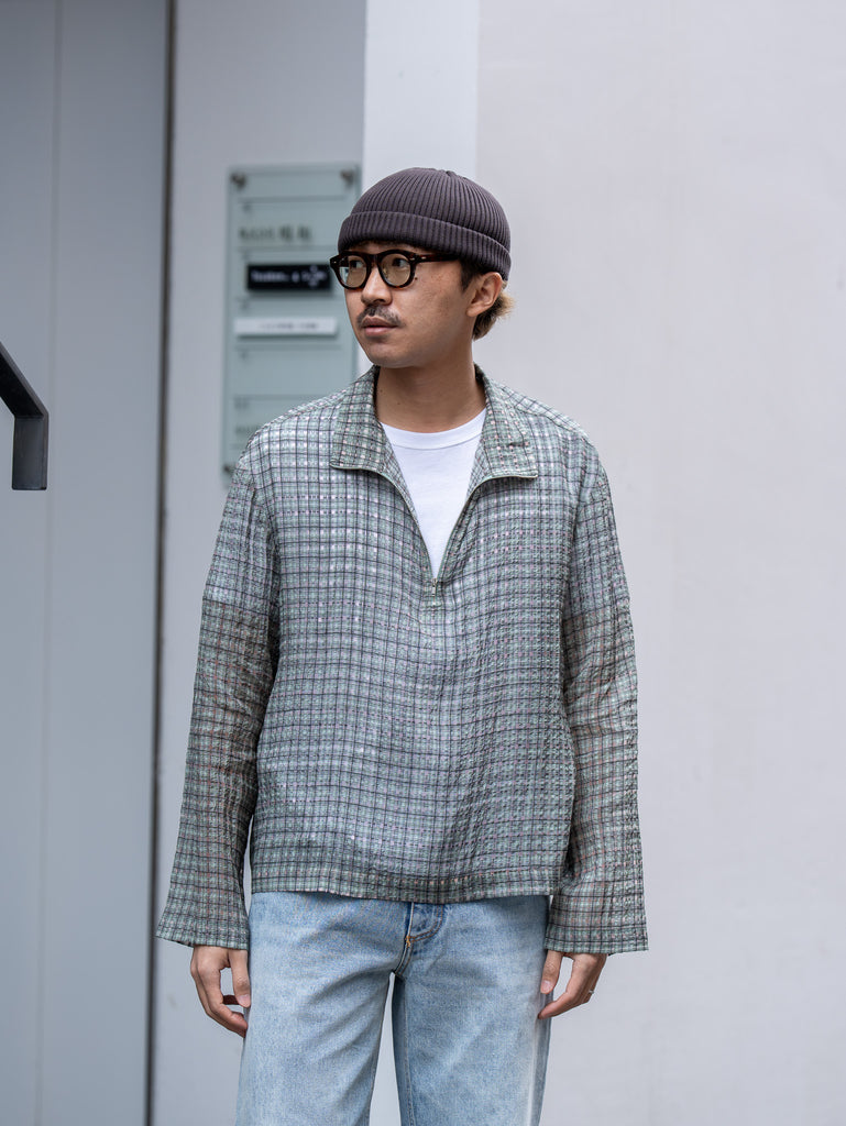 ROLD SKOV / KAPPA ZIP SHIRT -GREEN CHECK-